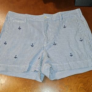 Ralph Lauren Blue and White Bermuda Shorts Nautical Style